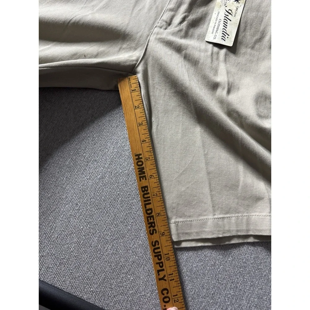 Original Islandia Sport Men's Khaki Belted Chino Shorts 30 Cotton, Preppy, USA